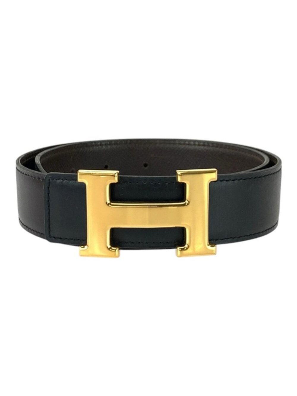 Hermes Constance H Buckle Reversible 65 Noir Black Brown Belt